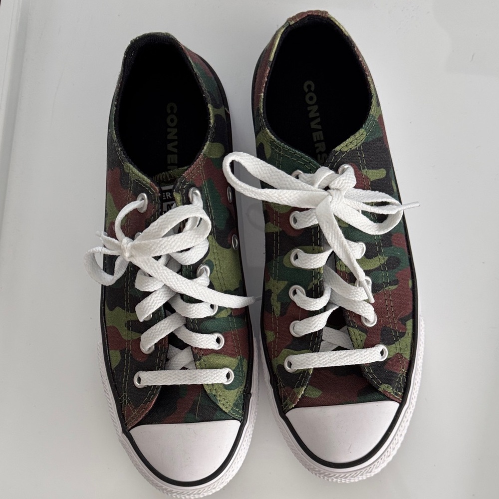 Converse Green and Brown Camouflage Sneakers